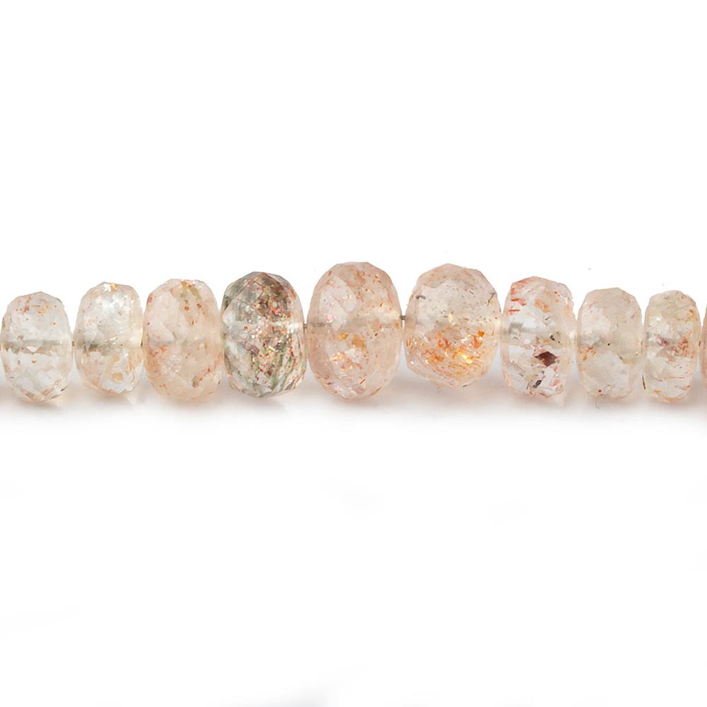  4-7.5mm Oregon Sunstone faceted rondelle beads 18 inch 133 pieces AA 