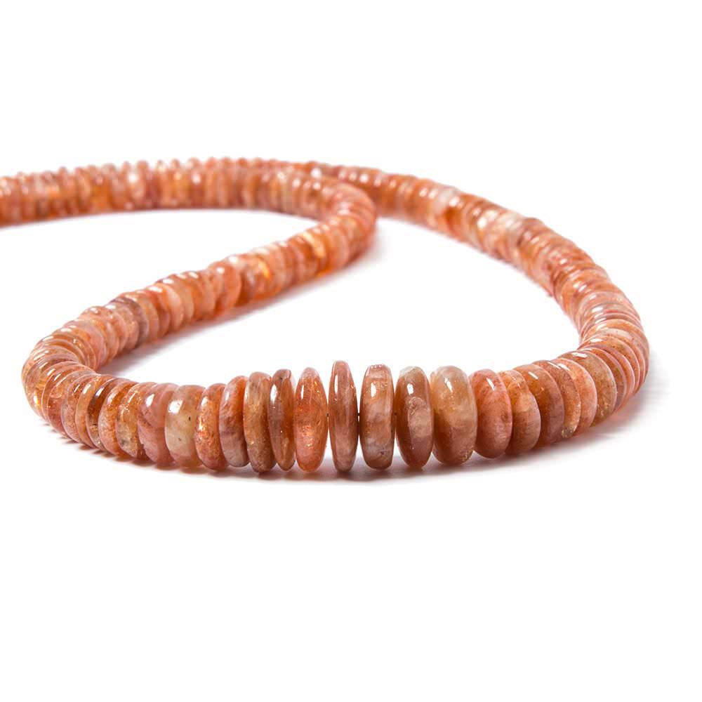  4-9mm Sunstone Plain Rondelle Beads 18 inch 255 pieces 