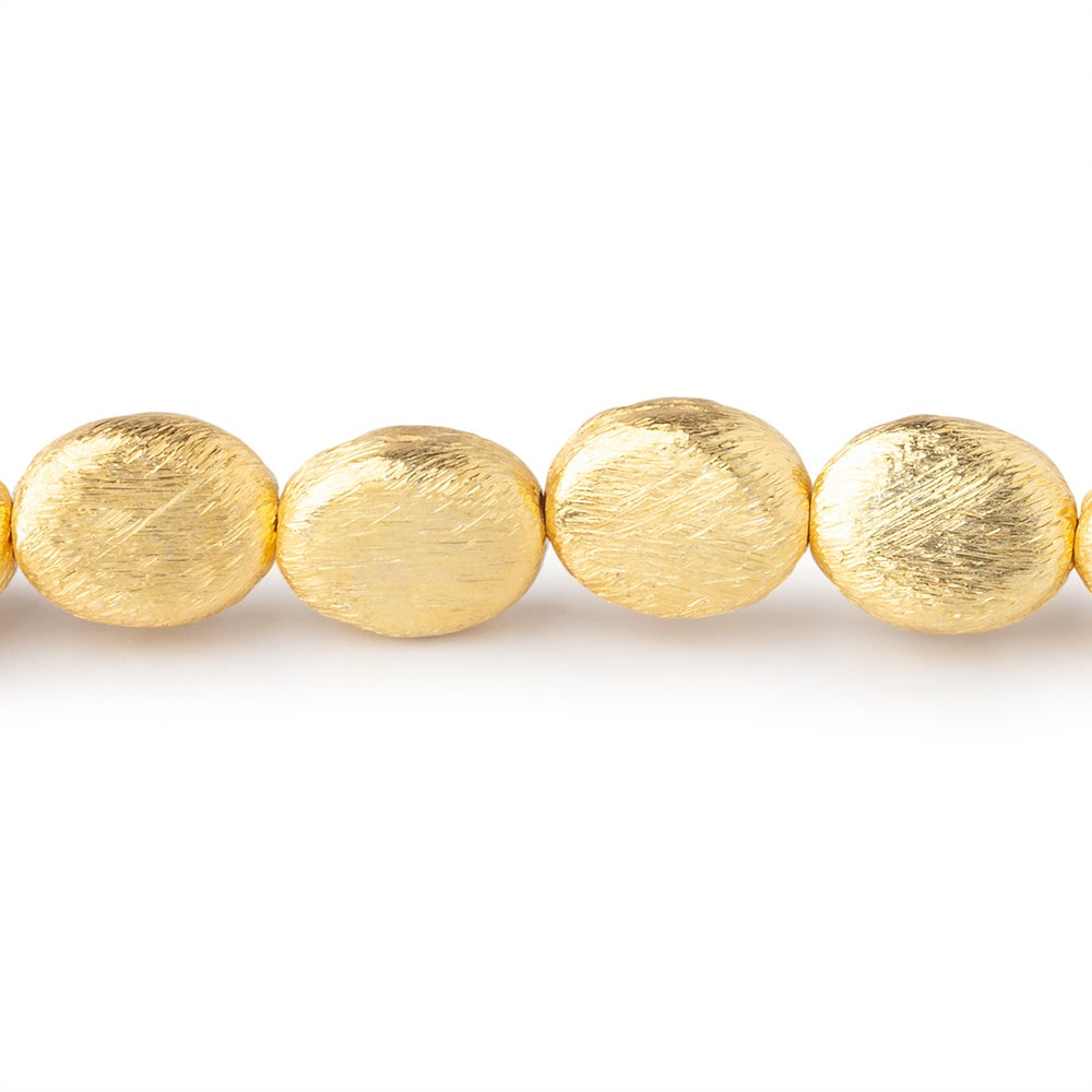  10x8mm 22kt Gold Plated Copper Brushed Flat Oval 8 inch 20 Beads 