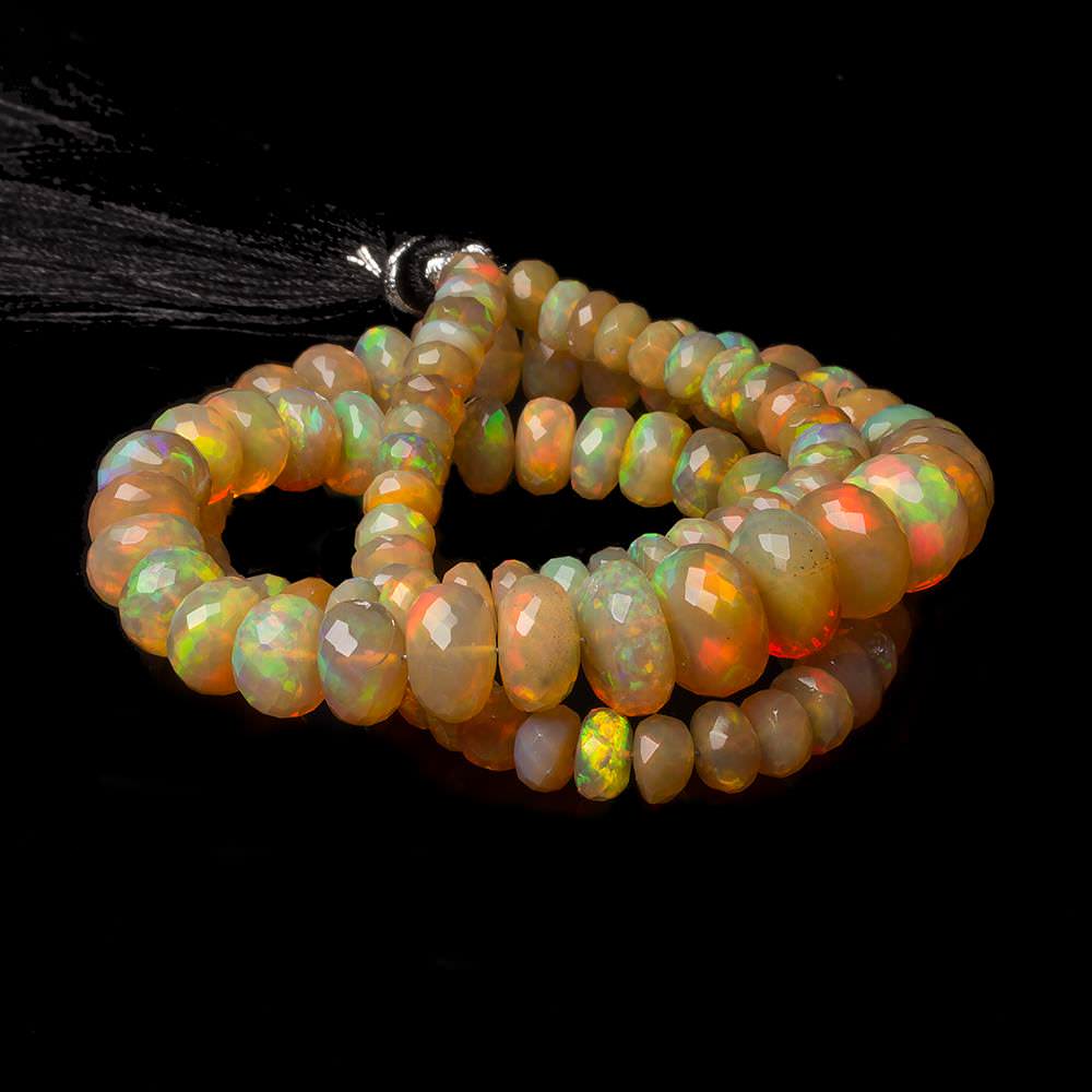  4.5-10.5mm Golden Ethiopian Opal faceted rondelle beads 16 inch 105 pieces 