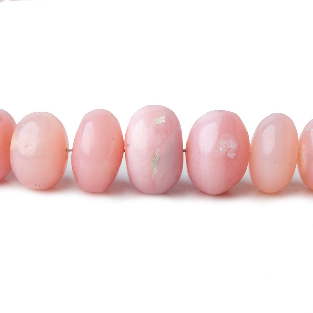  4.5-10mm Pink Peruvian Opal plain rondelles 18 inch 93 beads AAA 