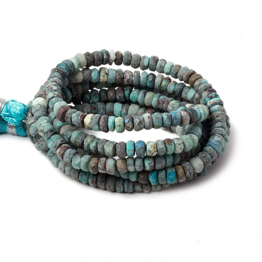  4.5-5mm Matte Chrysocolla plain rondelle beads 12.5 inch 117 pieces 