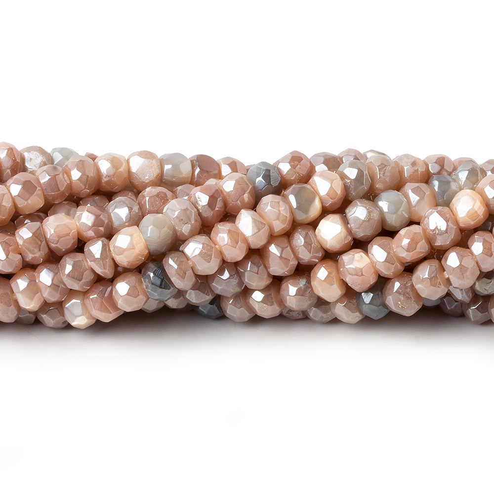  4.5-5mm Mystic Multi Color Moonstone 1mm large hole faceted rondelles 13 inch 99 beads 