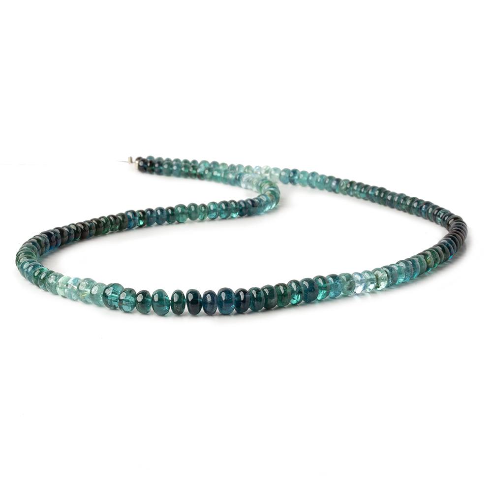  4.5-6mm Indicolite Tourmaline plain rondelle beads 18 inch 145 pieces AA 
