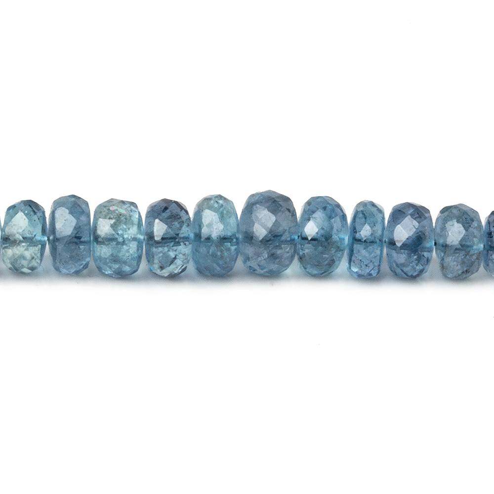  4.5mm - 6.5mm Santa Maria Aquamarine faceted rondelles 16 inch 128 beads AA 
