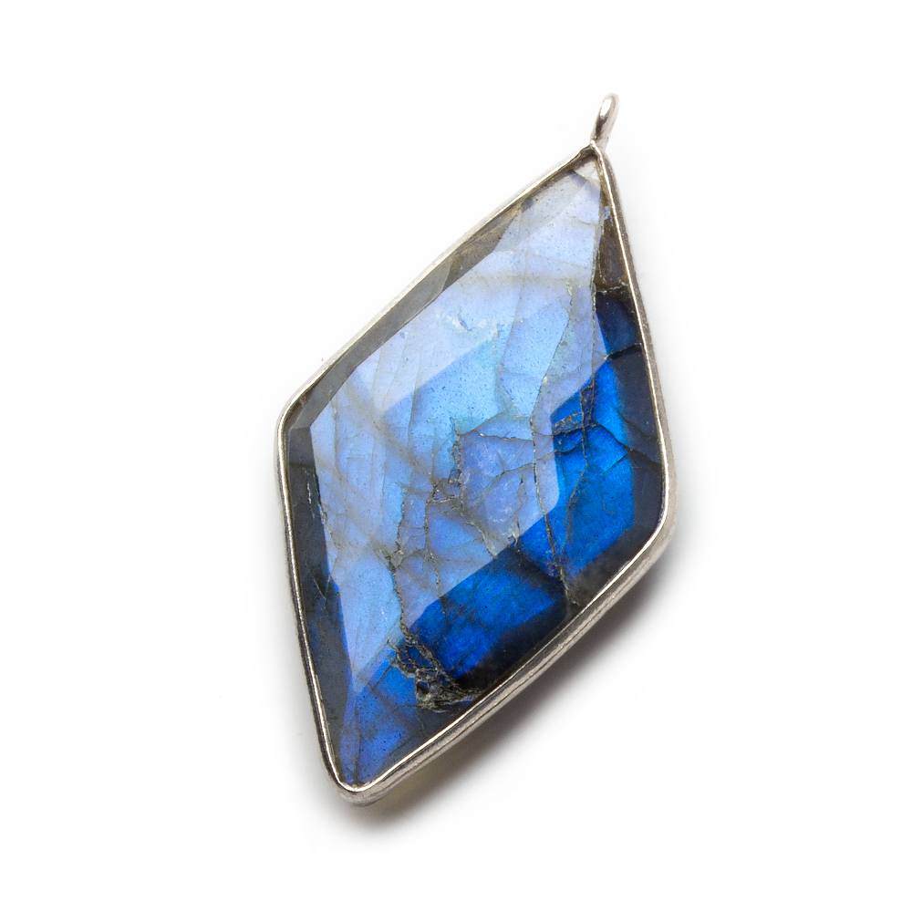  45x24mm Silver Bezel Labradorite faceted Kite Pendant 1 piece 