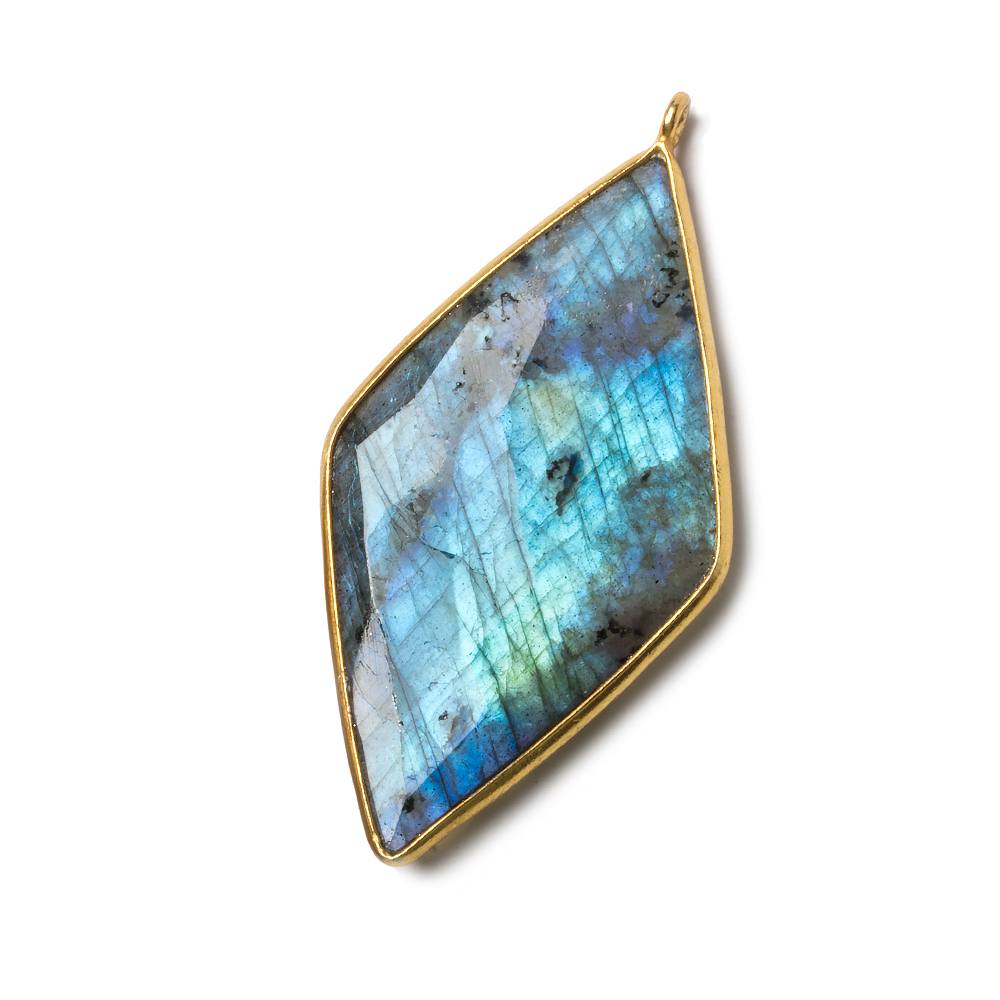  45x24mm Vermeil Bezel Labradorite faceted Kite Pendant 1 piece 