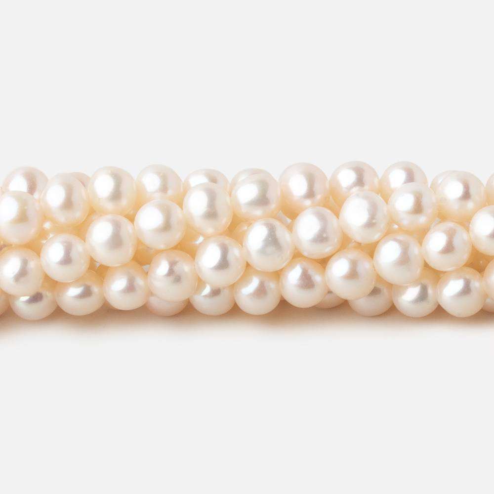  4.5x4.5mm Off White side drilled Baroque freshwater pearls 16 inch 89 pieces A 