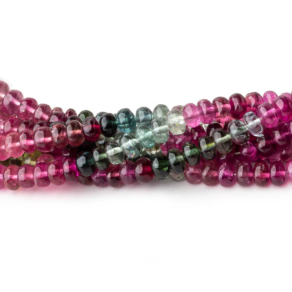  4.7mm Multi Color Tourmaline plain rondelle beads 18 inch 154 pieces A 