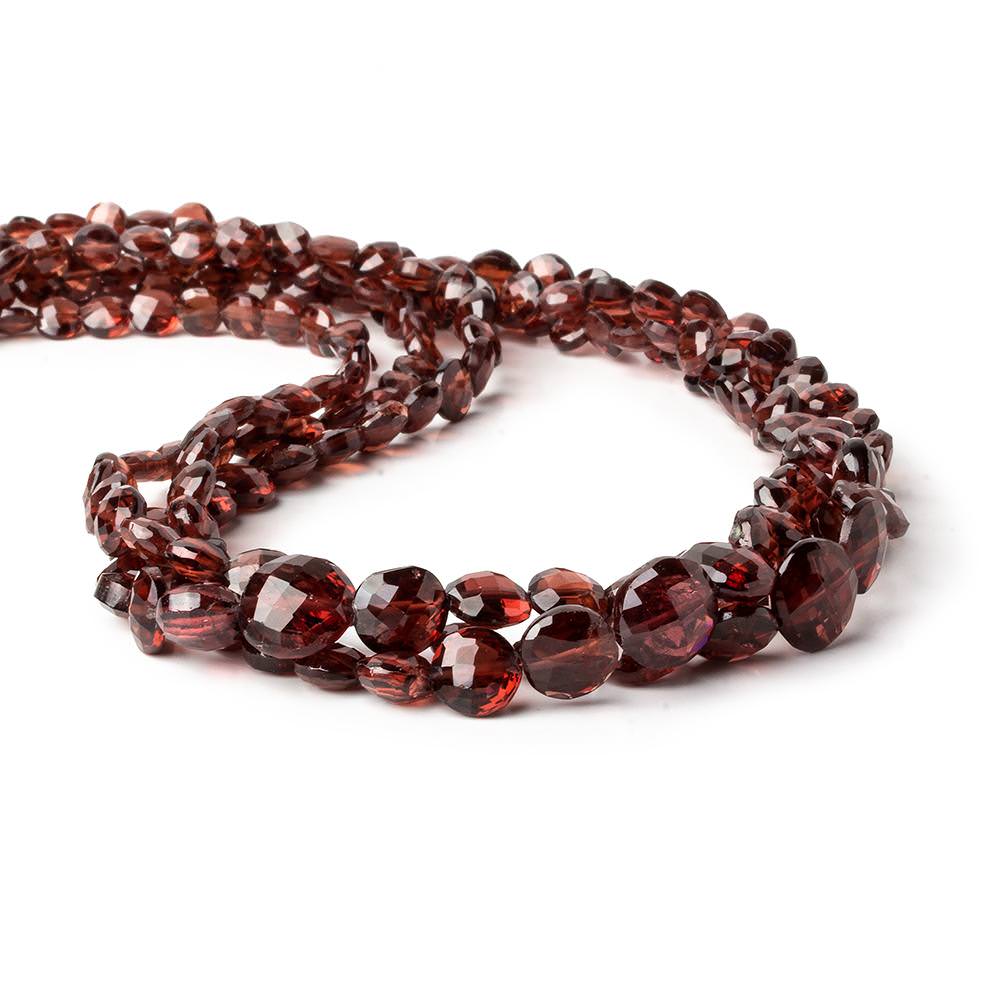  4mm - 8mm Mozambique Garnet faceted coins 16 inches 79 beads AAA 