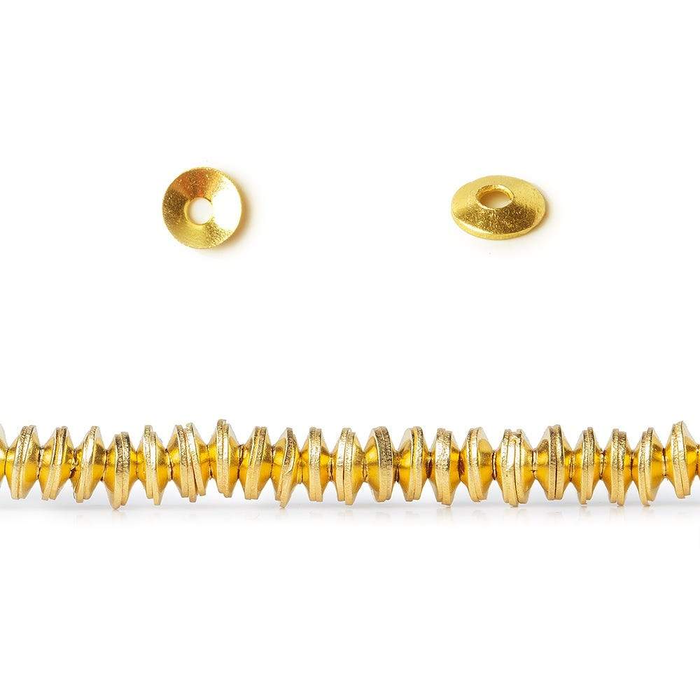  4mm 22k Gold plated Copper plain Bead Cap 8 inch 228 pieces 