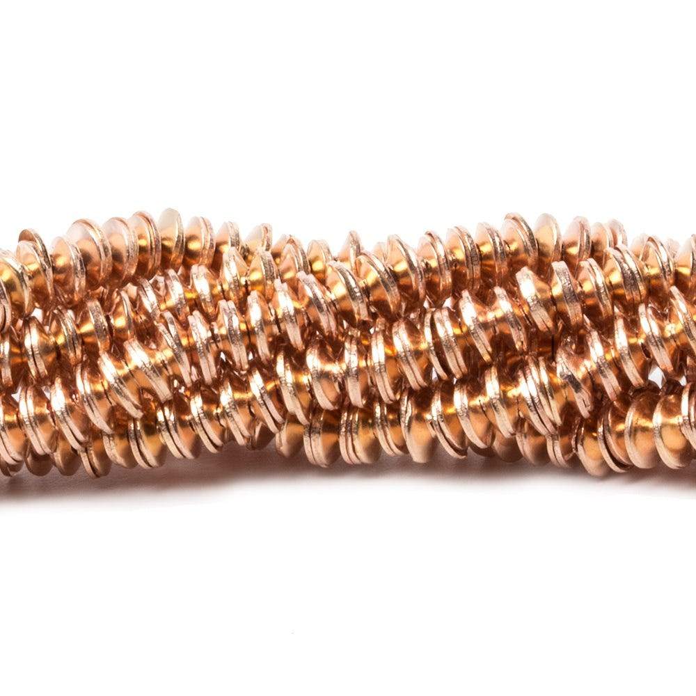  4mm Rose Gold plated Copper plain Bead Cap 8 inch 228 pieces 