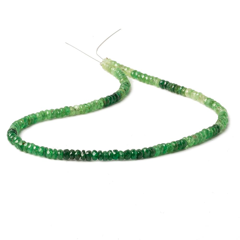  4mm Tsavorite Garnet faceted rondelles 16 inch 145 beads 