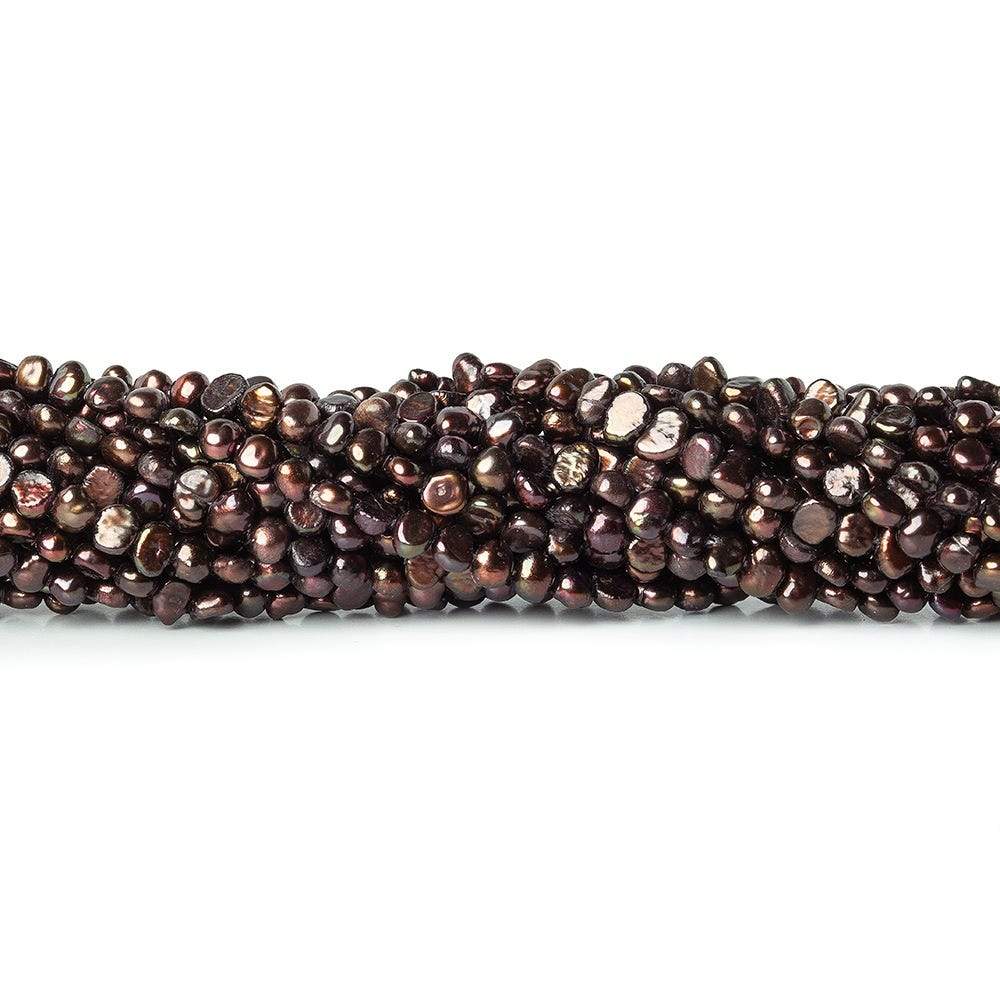  4x3mm Plum Side Drilled Baroque Freshwater Pearl 15 inch 129 pcs 