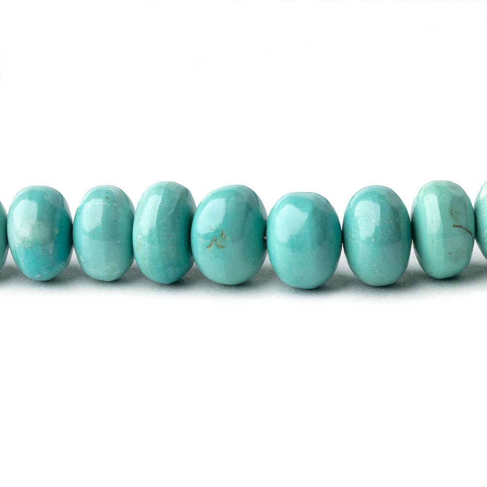  5-10mm Turquoise plain rondelle beads 18 inch 90 pieces 
