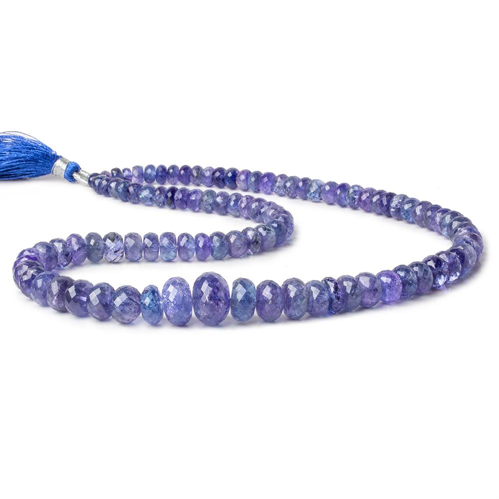  5-12.5mm Tanzanite faceted rondelles 16.5 inch 97 beads A 