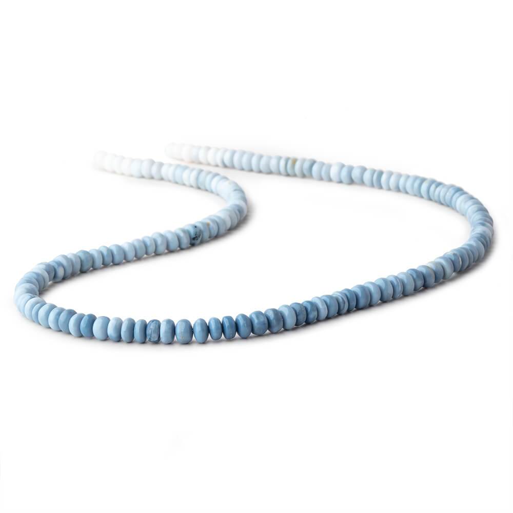  5-5.5mm Shaded White to Blue Owyhee Opal plain rondelle beads 18 inch 140 pieces 