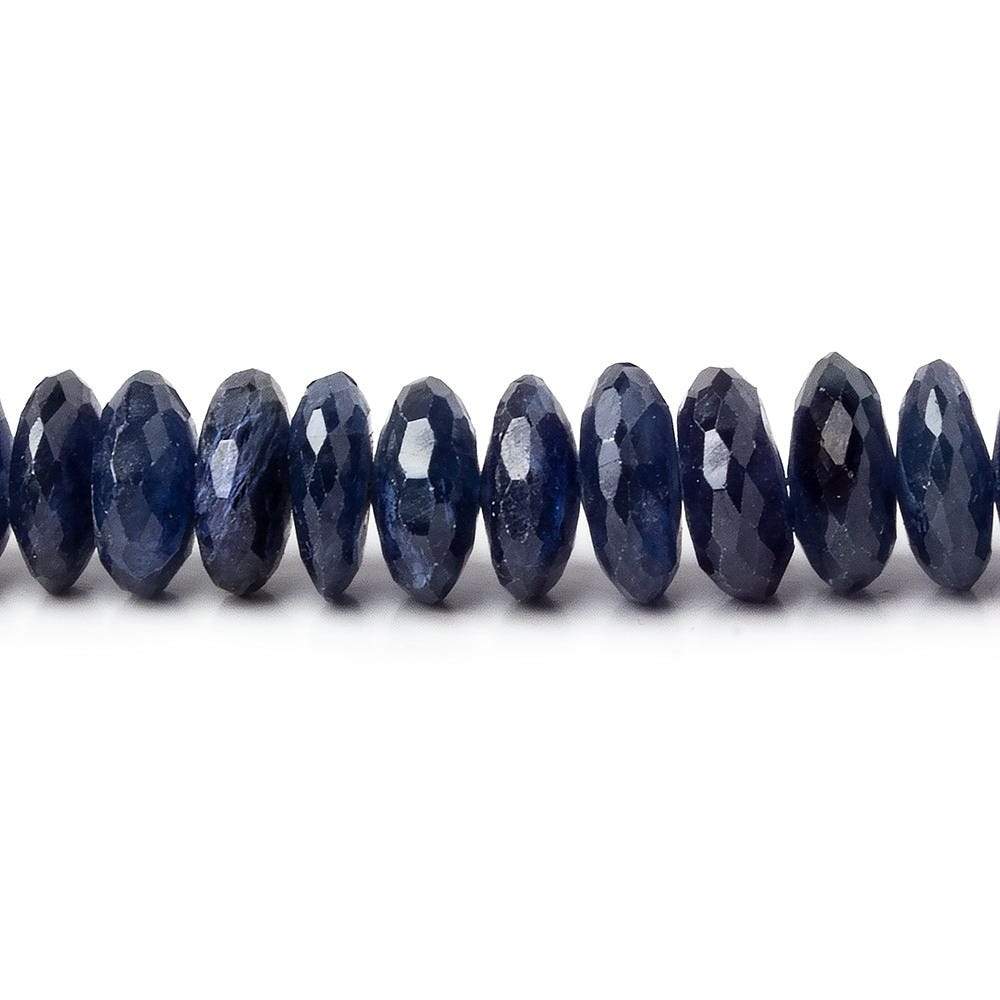  5-8.5mm Blue Sapphire German Faceted Rondelles 16 inch 136 pieces 