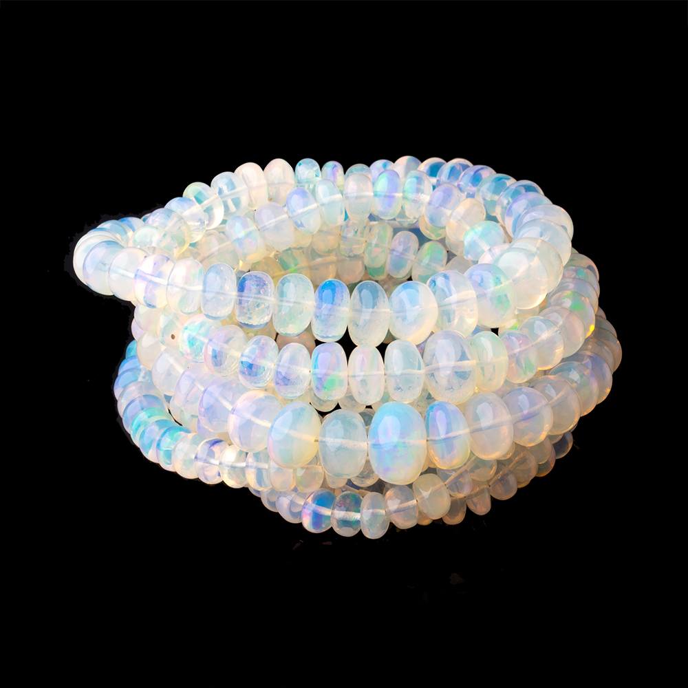 5-8.5mm Pale Ethiopian Opal Plain Rondelle beads 16 inch 110 pieces AA 