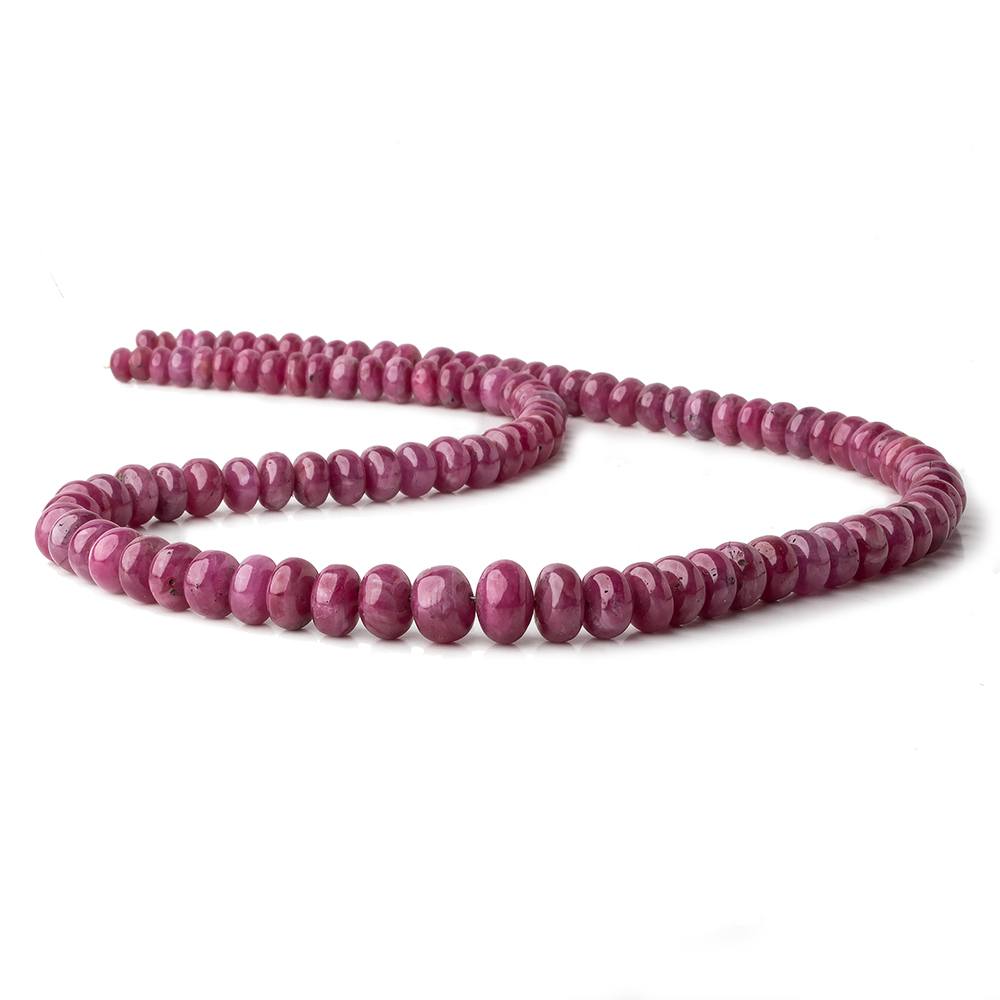  5-9.5mm Burmese Ruby plain rondelle beads 18 inch 105 pieces AA 