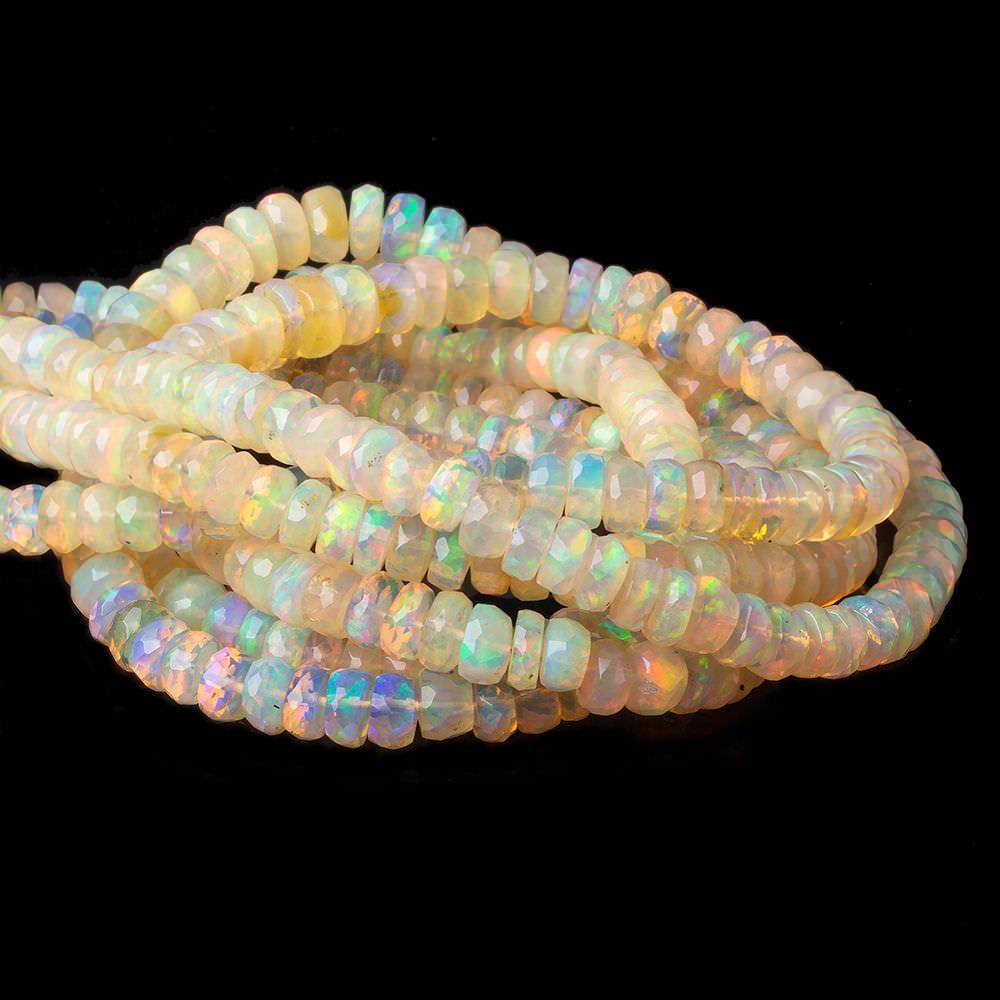  5.5-6.5mm Ethiopian Opal Faceted Rondelles 18 inch 149 beads AAA 