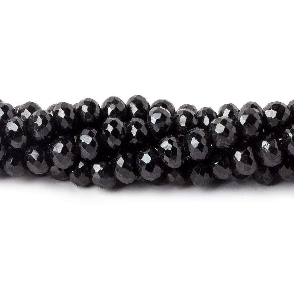  5.5-6mm Black Spinel faceted rondelle beads 14 inch 85 pieces AA 