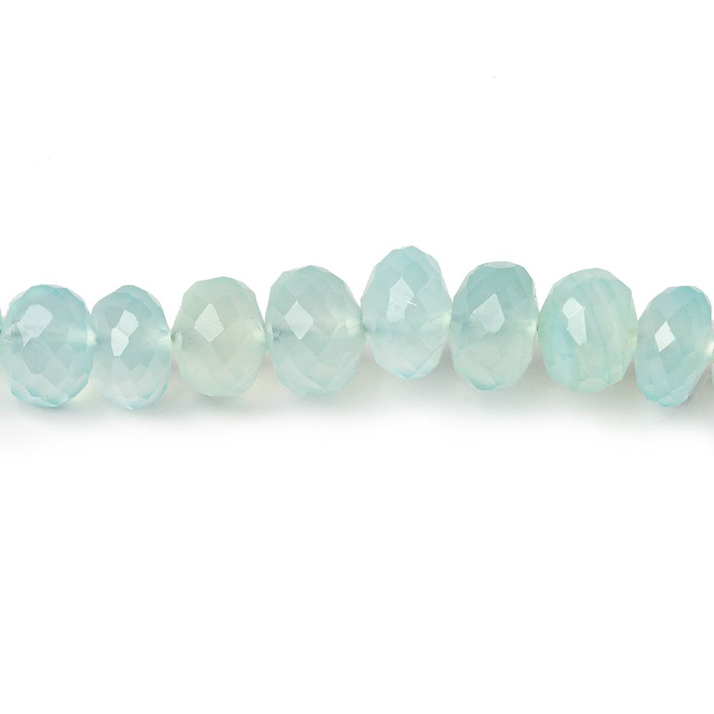  5.5-7mm Seafoam Green Chalcedony faceted rondelles 8 inch 40 beads AAA 