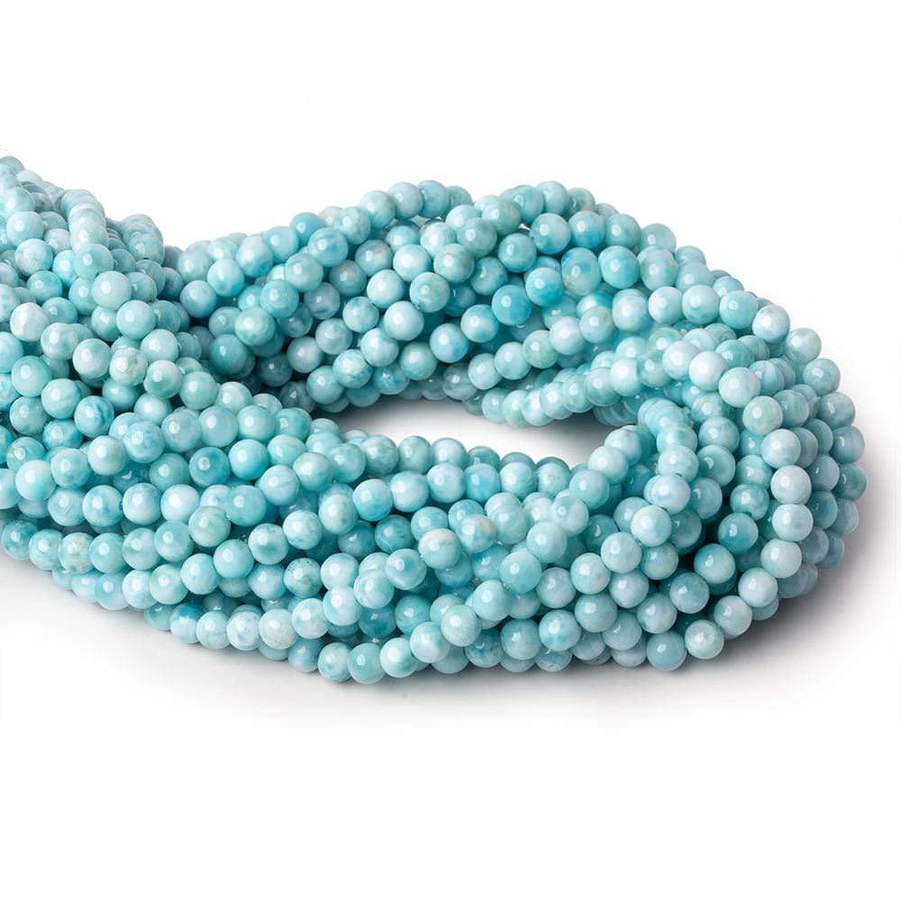  5.5mm Larimar plain rounds 15.5 inch 80 beads 
