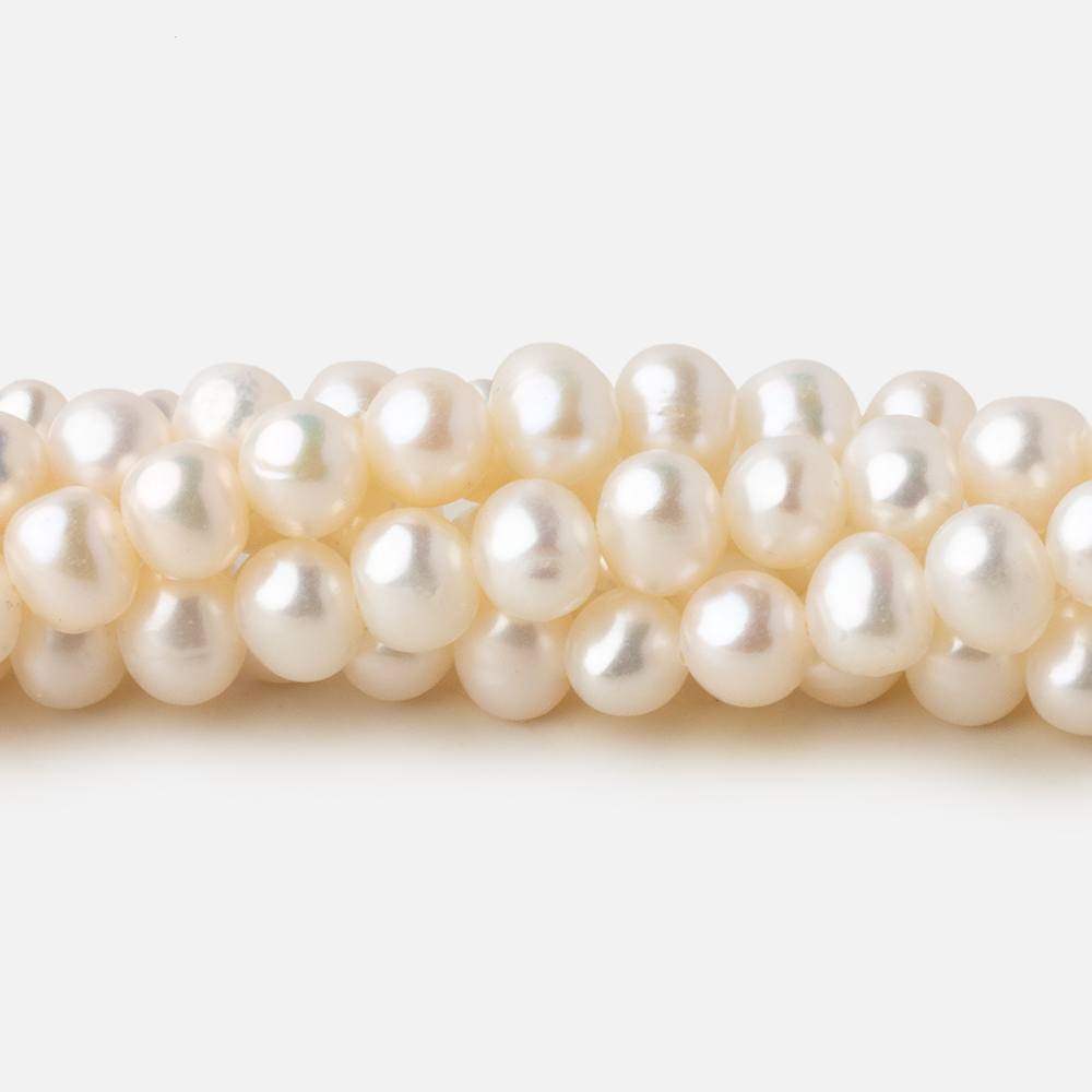  5-5.5mm Off White side drilled Off Round freshwater pearls 15 inch 78 pieces A 