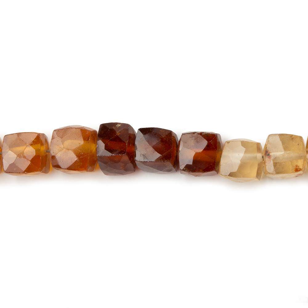  5mm Faceted Cube Hessonite Garnet Beads 8 inch 40 pieces A 
