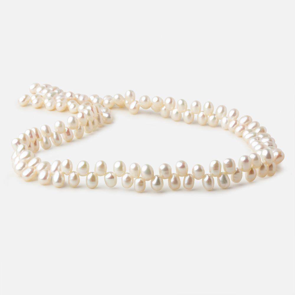  4x6mm Off White top drilled Oval freshwater pearls 15.5 inch 133 pieces A 