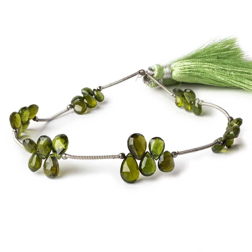  5x4-9x7mm Idocrase Faceted Pears 8 inch 30 beads AA Grade 