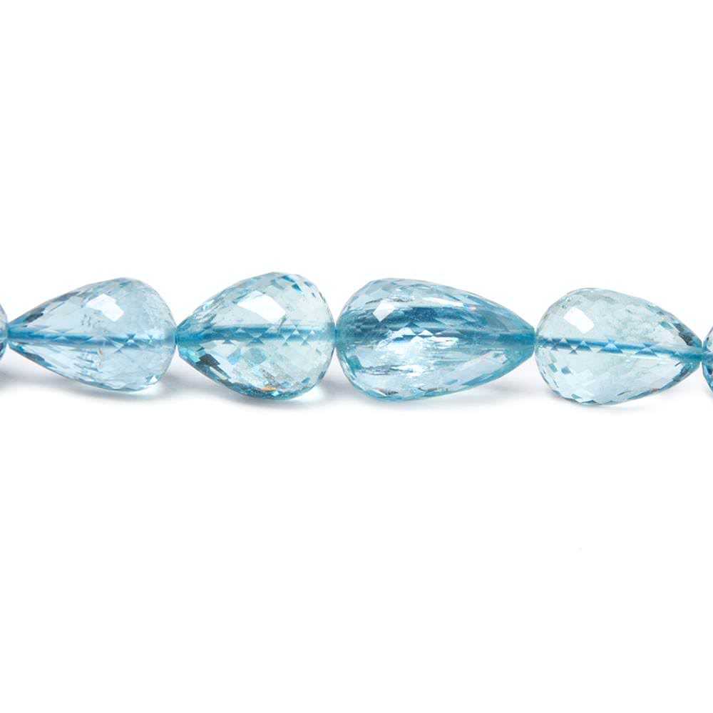  5x4.5-13x8mm Aquamarine straight drill faceted tear drops 18 in. 54 beads AA 