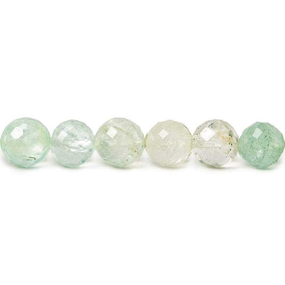  6-10mm Aquamarine Faceted Round 14.25 inch 52 pieces 