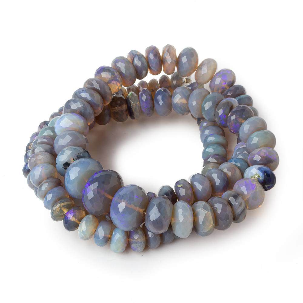  6-12mm Australian Purple Opal faceted rondelles 18 inch 108 beads AAA 