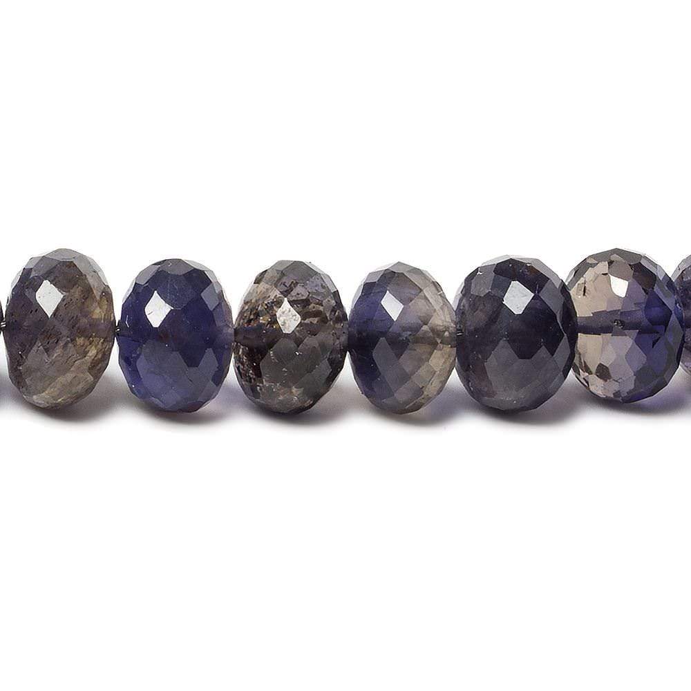 6-7mm Dark Iolite Micro-faceted rondelle beads 15 inch 79 pieces 
