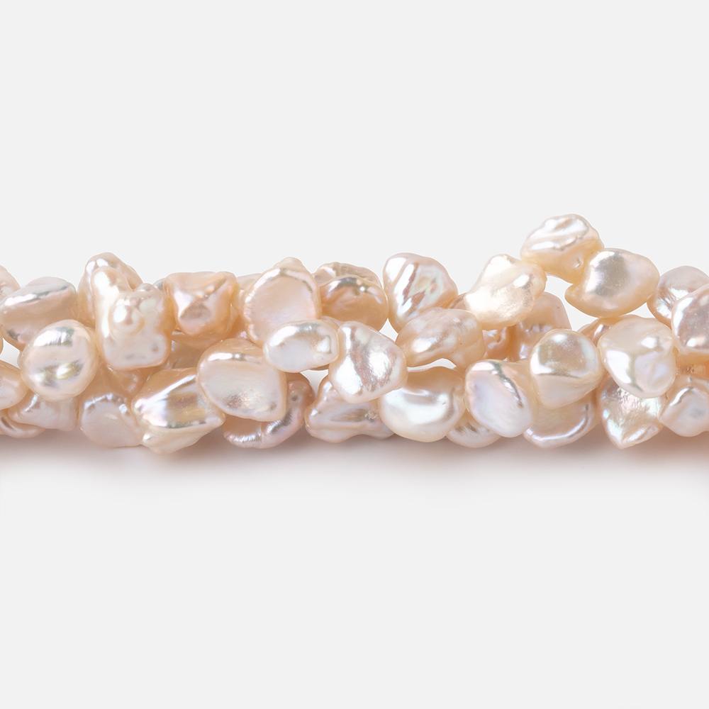  6-7mm Light Peach Side Drilled Keshi Freshwater Pearls 15.5 inch 70 pieces 