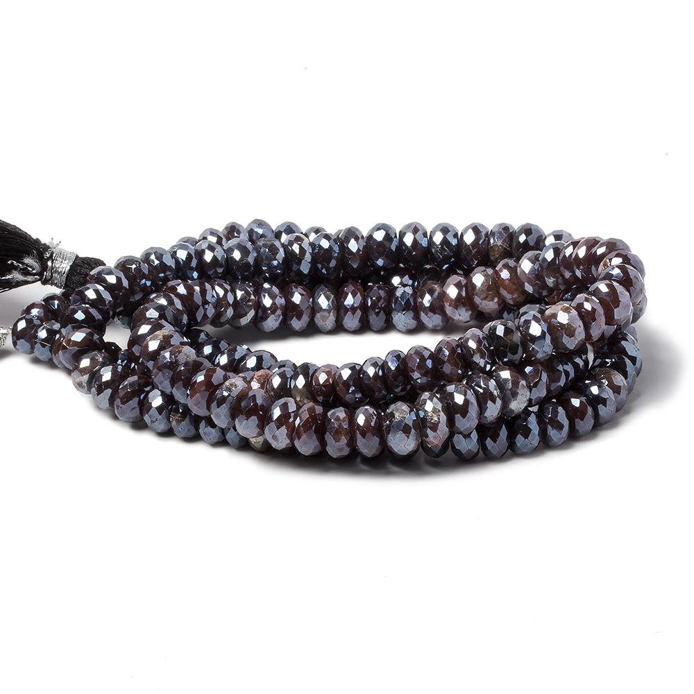  7.5-8.5mm Mystic Chocolate Moonstone faceted rondelle beads 15 inch 80 pieces 