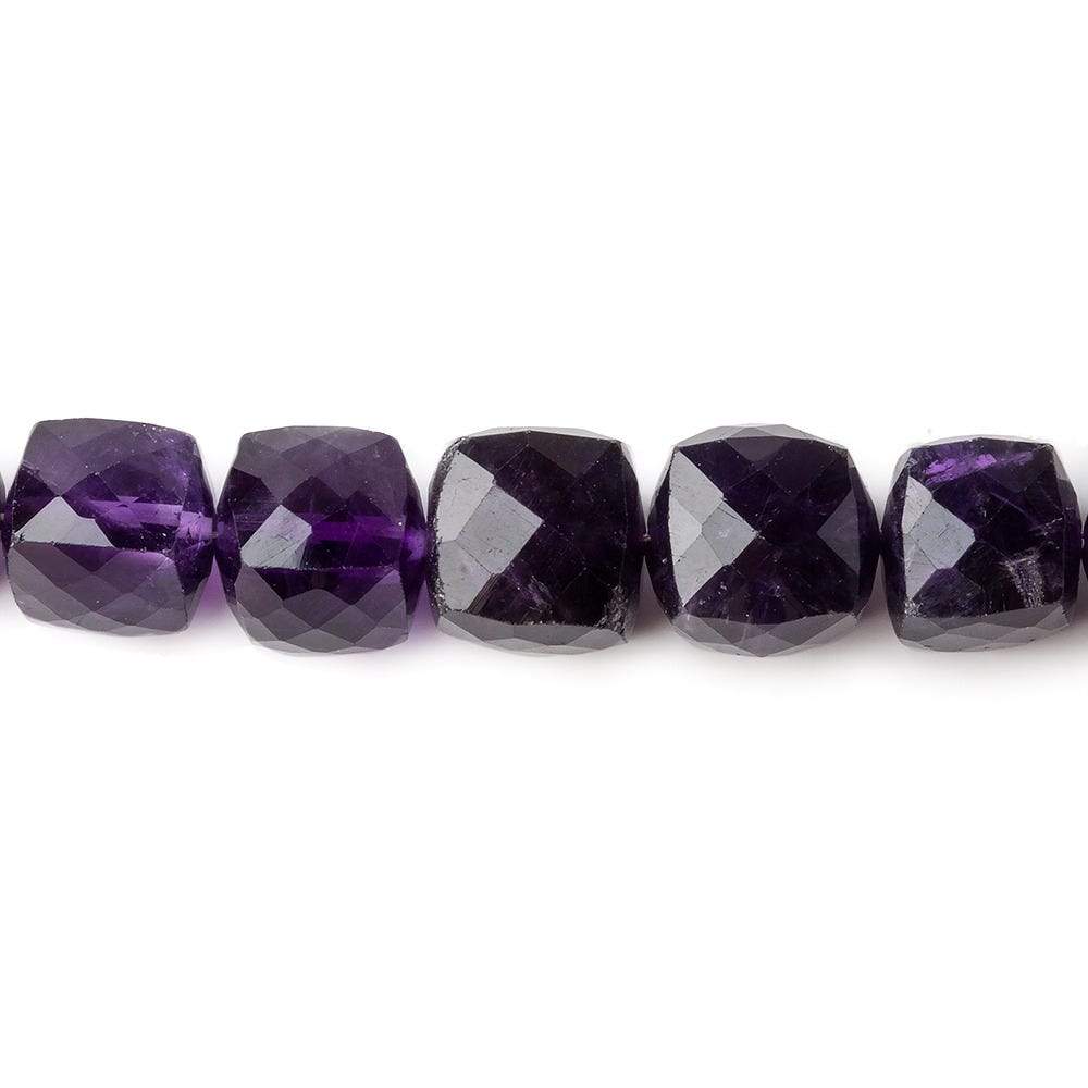  6-9mm African Amethyst faceted cube beads 8 inch 26 beads A 
