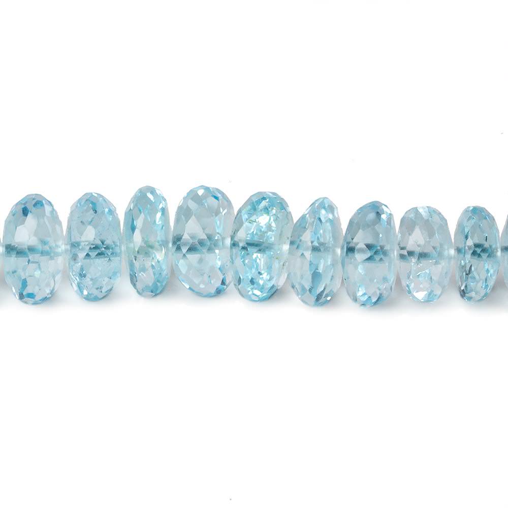  6-9mm Sky Blue Topaz Faceted Rondelles 18 inch 118 beads AA 