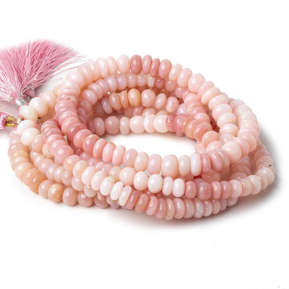  6.5-7mm Pink Peruvian Opal Plain Rondelle Beads 16 inch 90 beads AAA 