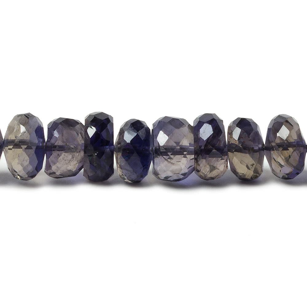  6.5-9mm Iolite faceted rondelle beads 13.5 inch 80 pieces AA 