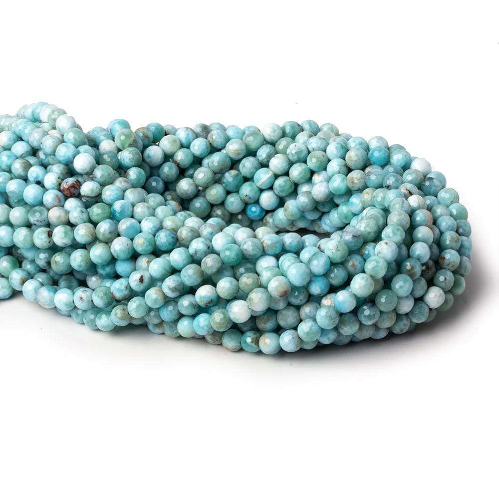  6mm Larimar faceted rounds 15.5 inch 69 beads 