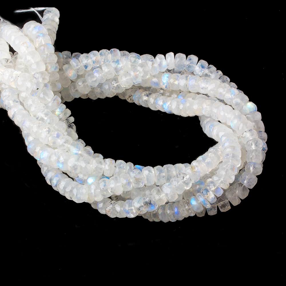  6mm Rainbow Moonstone Faceted Rondelle Beads 13 inch 80 pieces AAA 