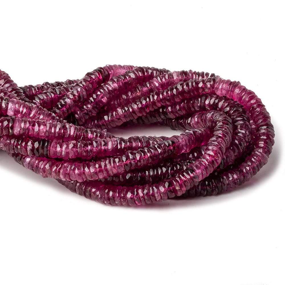  6mm Shaded Rubelite Tourmaline faceted heshi 13.5 inch AAA 
