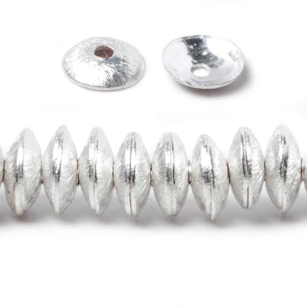  6mm Silver plated Copper Brushed Bead Cap 8 inch 148 pieces 