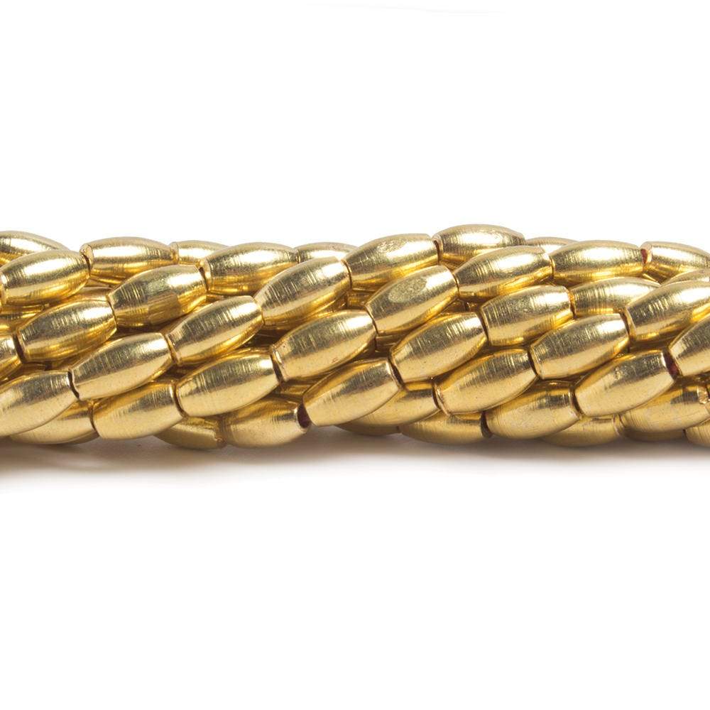  6x3mm 22kt gold plated Copper Plain Rice Beads 8 inch 33 pieces 