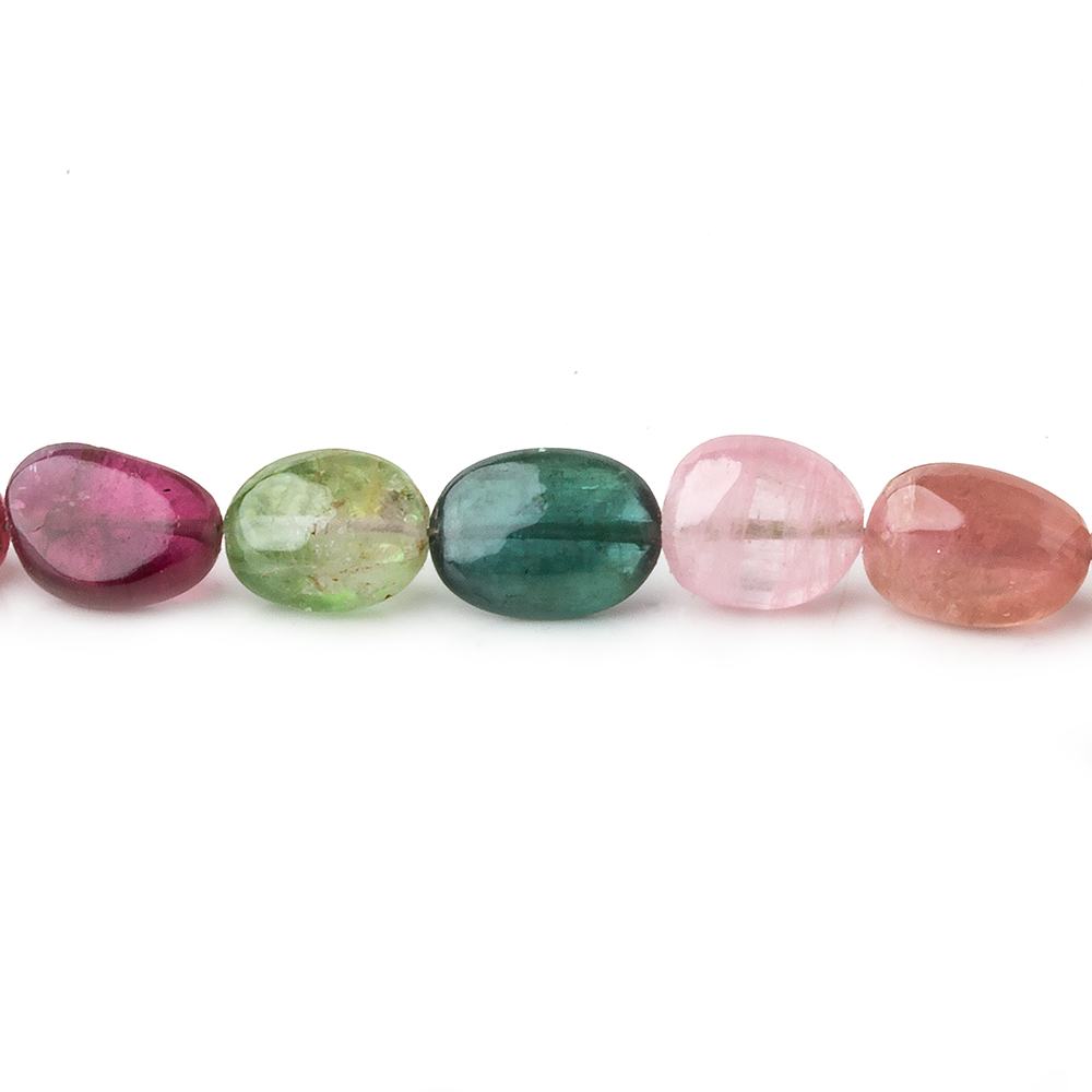  6x4-12x6mm Multi Color Tourmaline plain nugget beads 18 inch 55 pieces A 