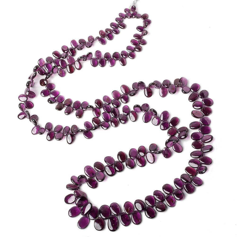  6x4-12x9mm Rhodolite Garnet top drilled plain Oval beads 34 inch 205 pieces AAA 