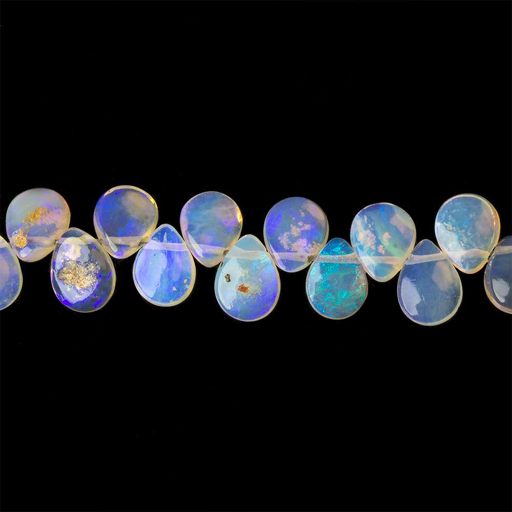  6x4-7x5mm Ethiopian Opal Plain Pear beads 8 inch 62 beads 